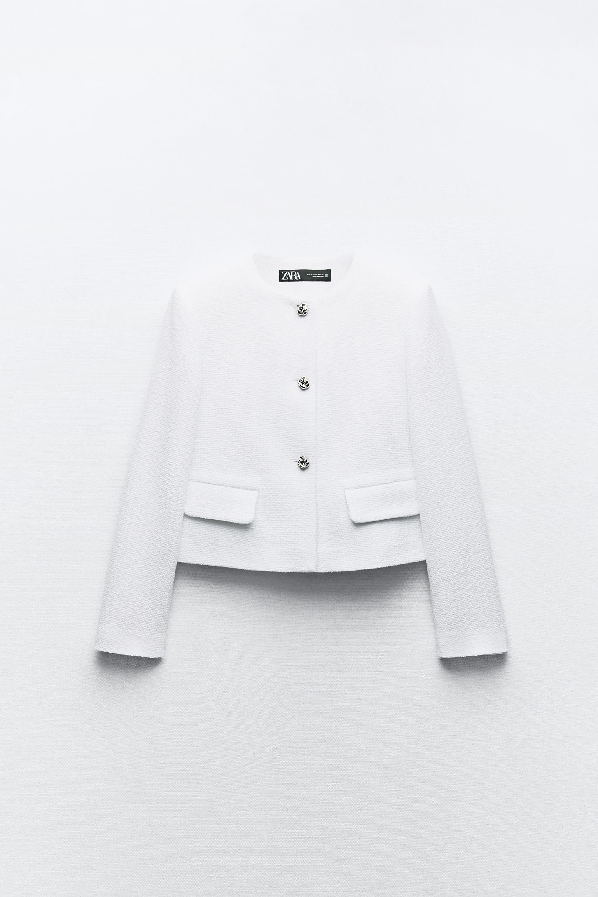 STRUCTURED METALLIC THREAD BLAZER - Oyster-white | ZARA United States