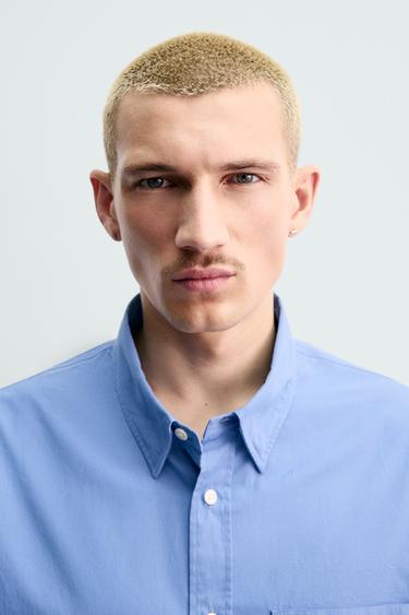 ORIGINS REGULAR FIT SHIRT WITH POCKET - Mid-blue by Zara - Image 5