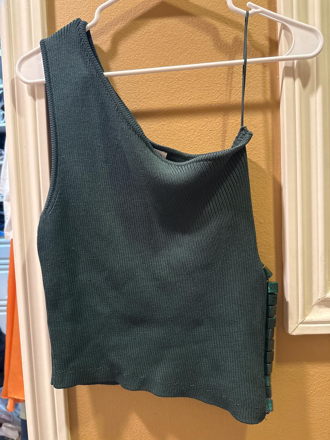 ASYMMETRICAL KNIT TOP WITH CUT OUTS AND BALLS - Image 3