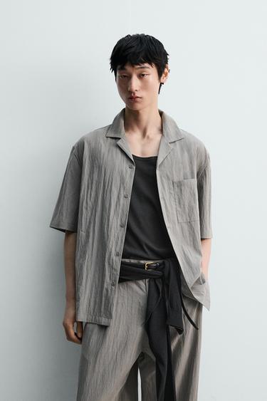 テクスチャードリラックスフィットシャツグレーZaraのテクスチャードリラックスフィットシャツ - グレー 