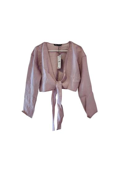 DIRTY MAUVE KNOTTED TEXTURED TOP