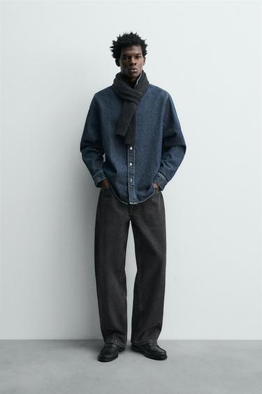 RELAXED FIT DENIM SHIRT - Blue by Zara - Image 0