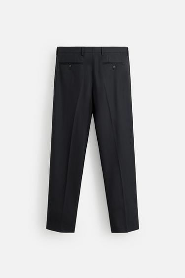 HERRINGBONE SUIT TROUSERS - Navy blue by Zara - Image 5