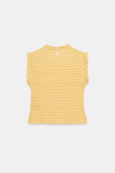 TOP NID D'ABEILLE À CARREAUX VICHY - écru/jaune de Zara - Image 6