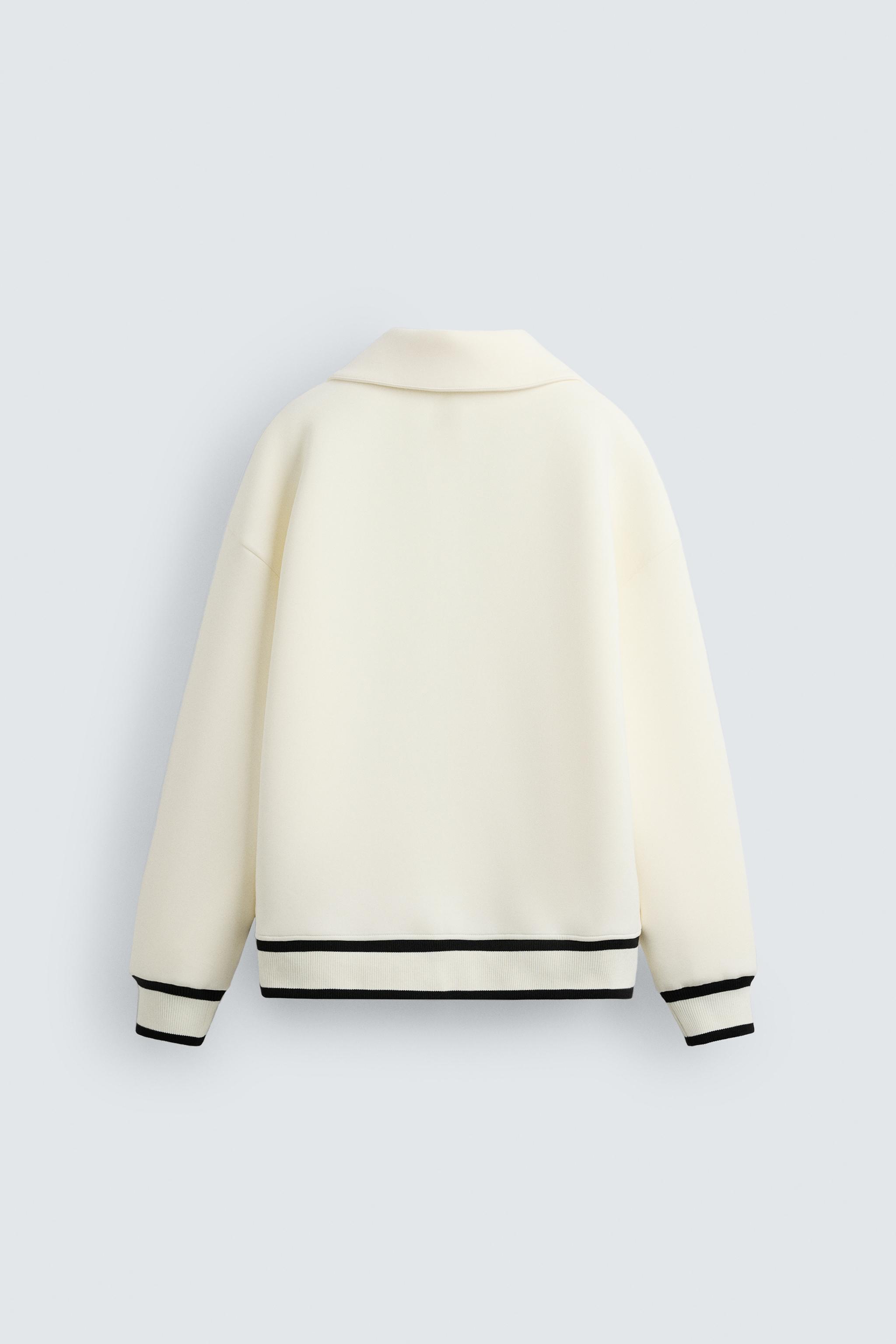 QUARTER ZIP SWEATSHIRT - Oyster-white | ZARA United States