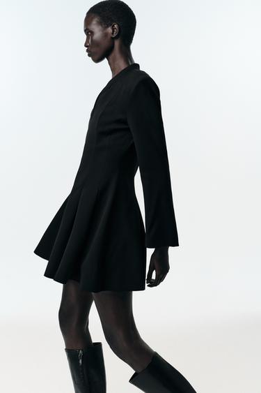 ROBE MINI À ÉPAULETTES - Noir de Zara - Image 3