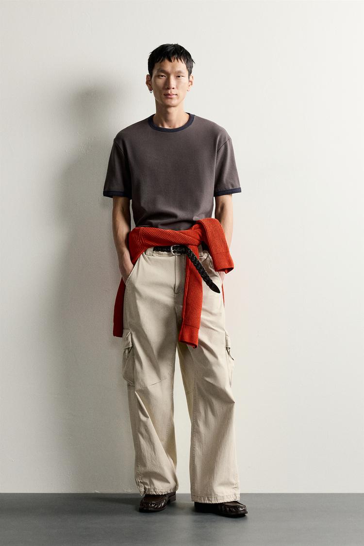 WASHED RELAXED FIT CARGO TROUSERS