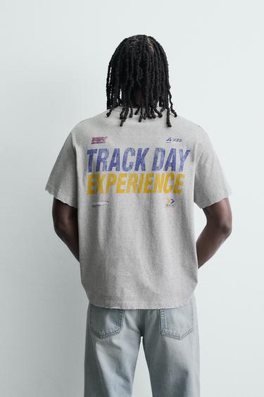 Zara WASHED GRAPHIC T-SHIRT - Gray marl