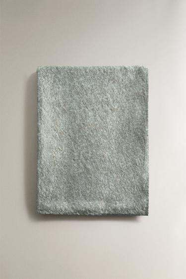 FLORAL JACQUARD BLANKET - Grey / Blue by Zara - Image 3