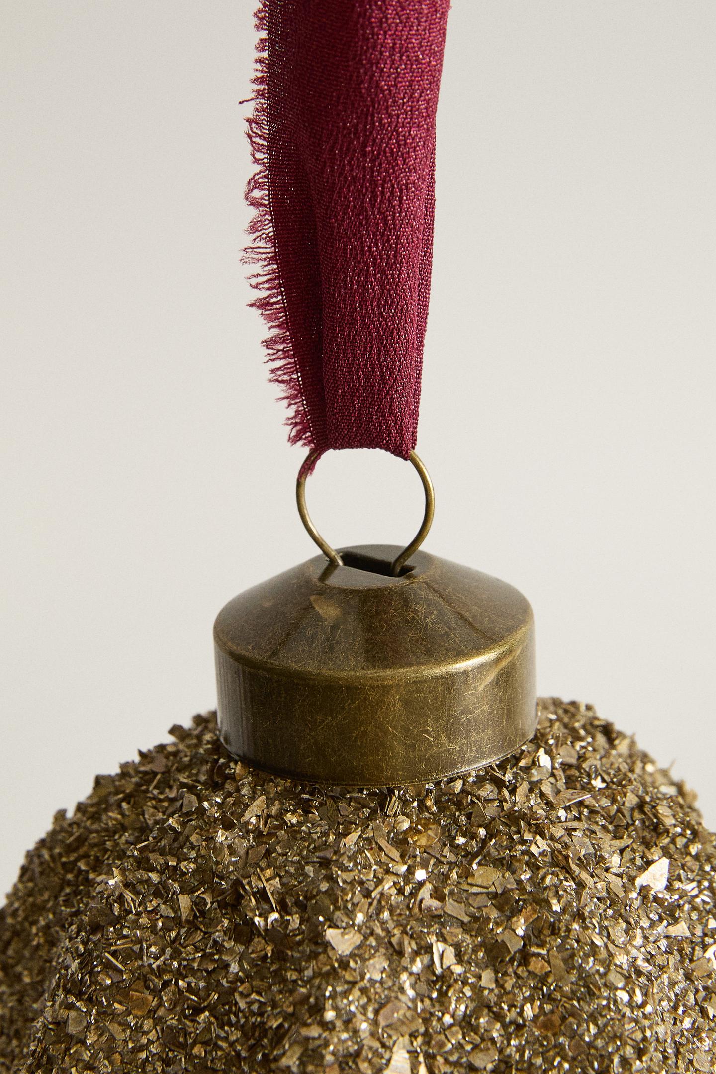 Ёлочные украшения Zara Glitter Ball Christmas Decoration, цвет: Золотой — фото 2