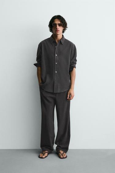 CĂMAȘĂ FLUIDĂ RELAXED FIT - Negru de la Zara