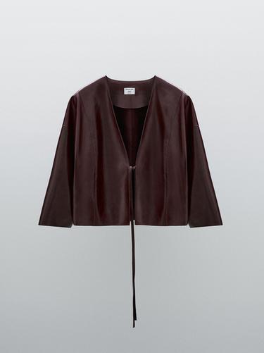 Zara Nappa leather V-neck kimono - STUDIO - various