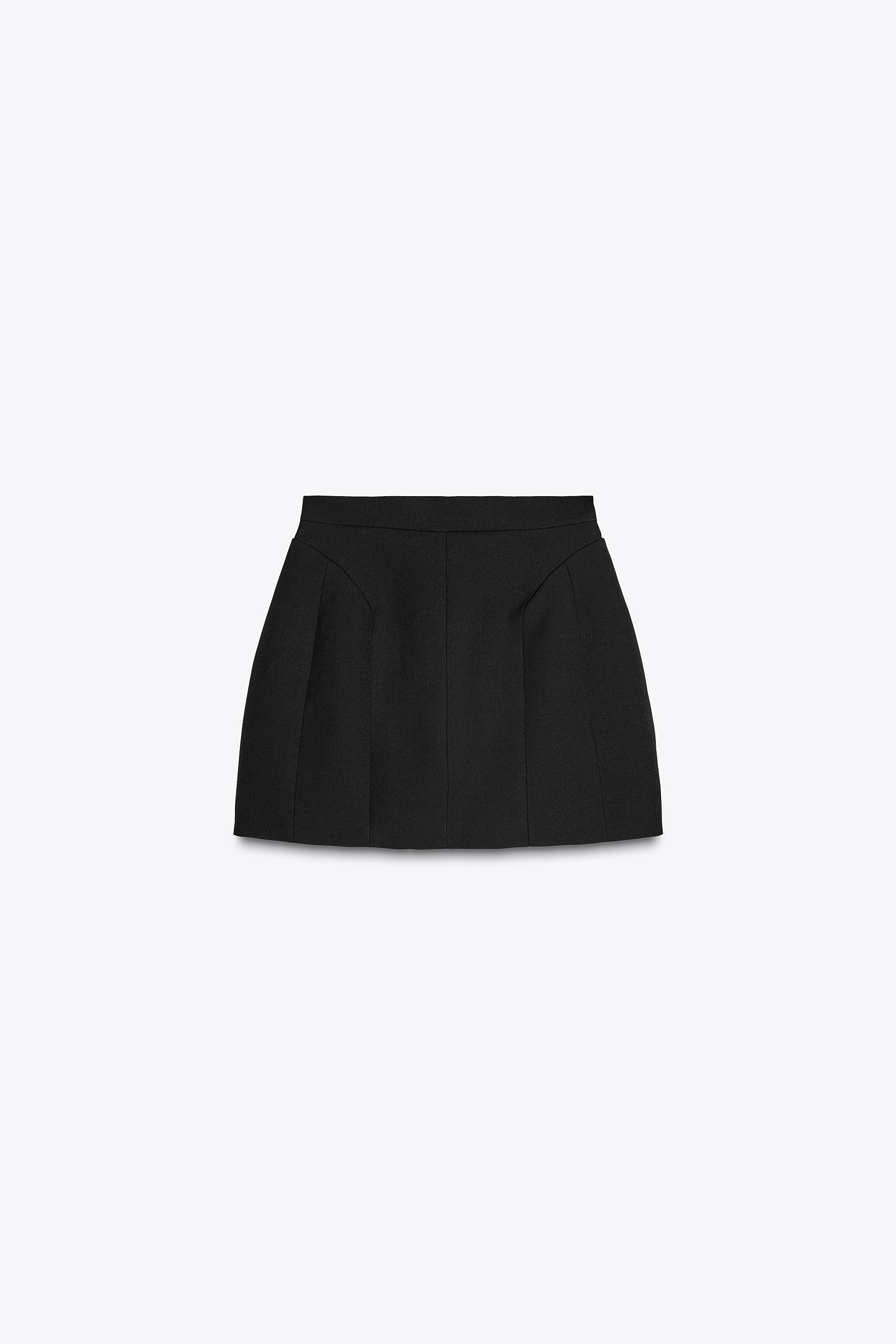 STRUCTURED SHORT SKIRT ZW COLLECTION - Black | ZARA United