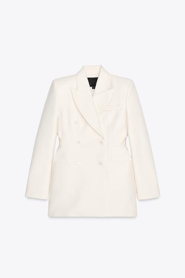 KAKSIRIVINEN BLEISERI OLKATOPPAUKSILLA ZW COLLECTION - Light beige Zaralta