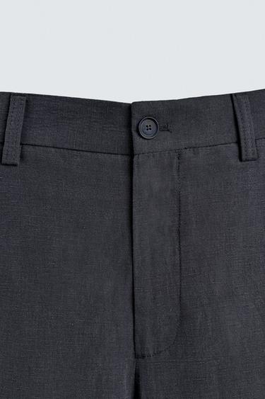 PANTALON FLUIDE STRAIGHT FIT - Bleu marine foncé de Zara - Image 7