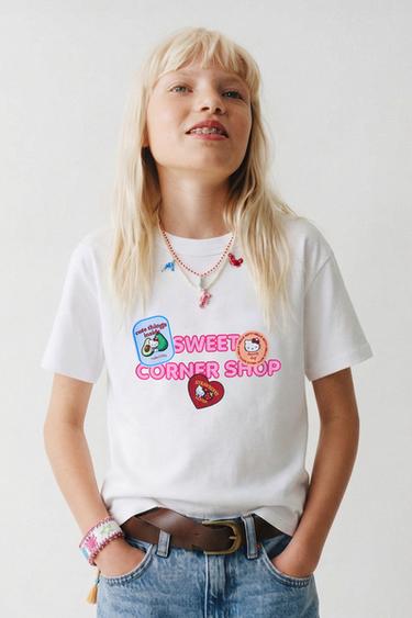 CAMISETA STICKERS HELLO KITTY © SANRIO - Blanco de Zara