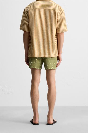 ABSTRACT PRINT MID-LENGTH SWIMMING TRUNKS - Light khaki by Zara - Image 3