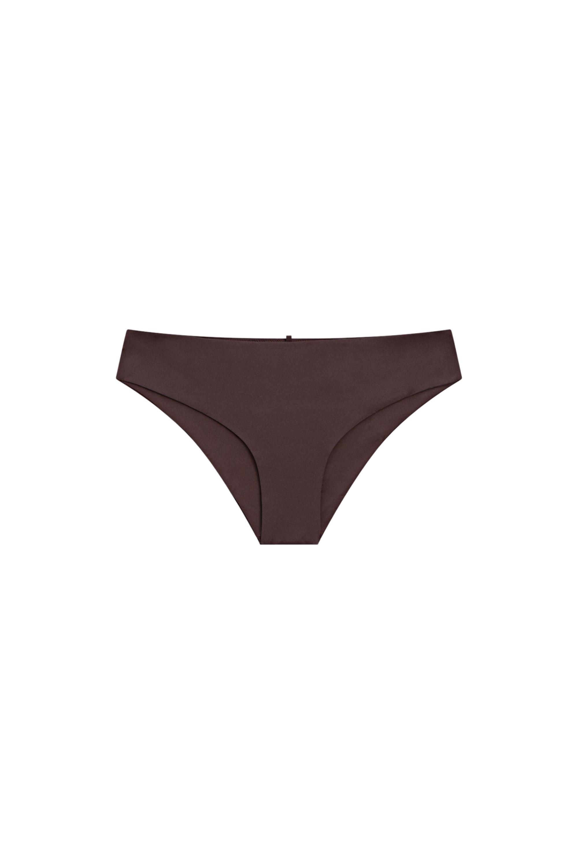 Bikini bottoms with gathered detail — Brown