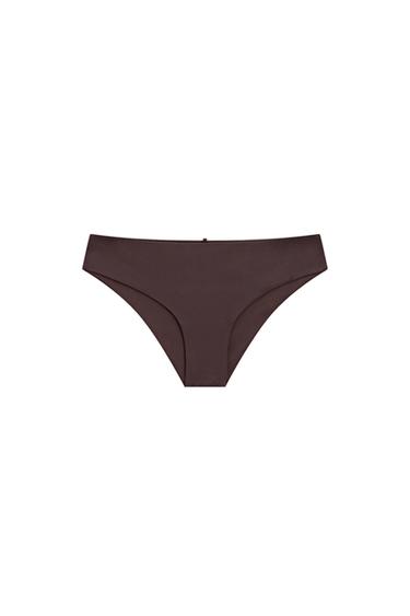 Bikini bottoms with gathered detail — Brown 1