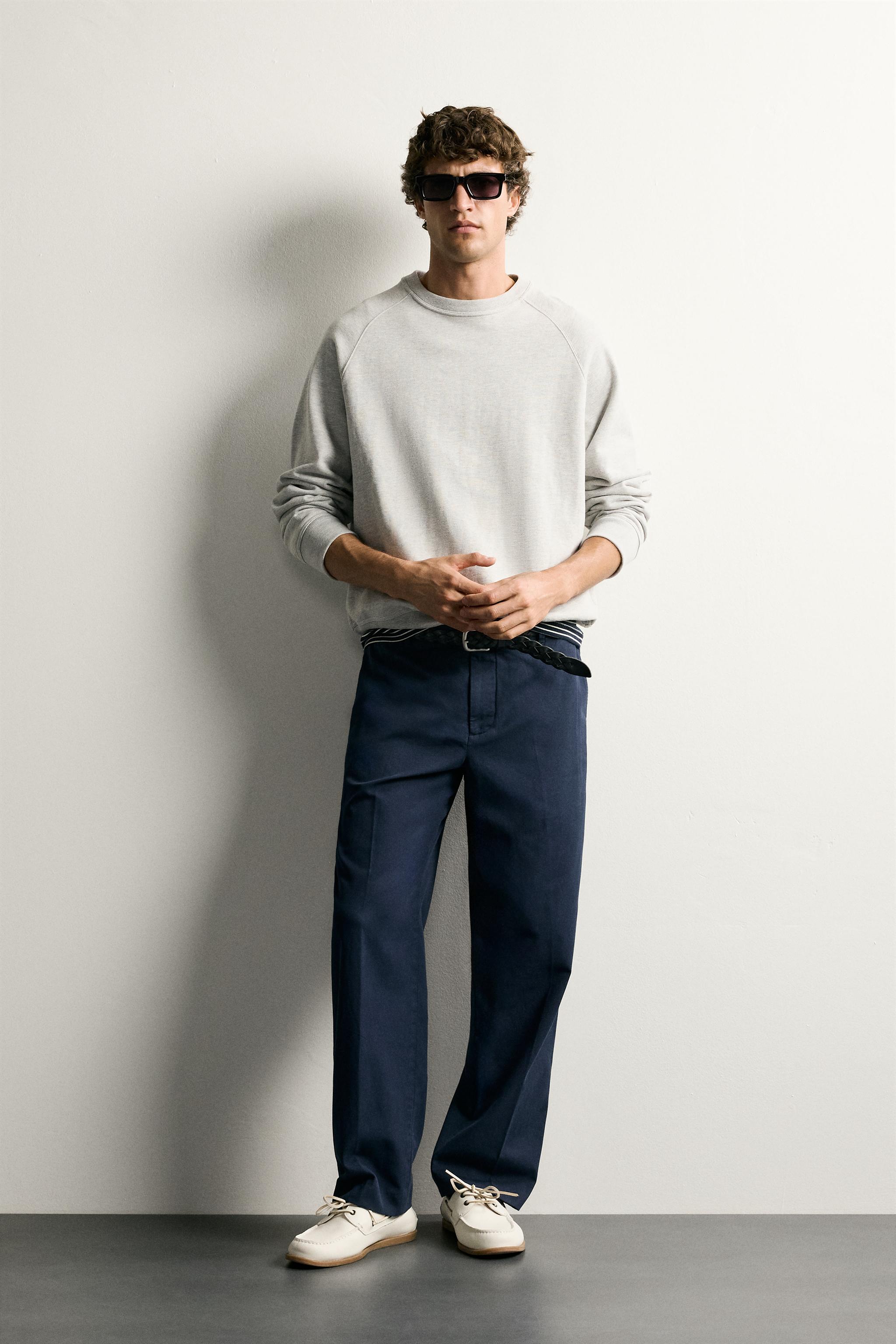 RELAXED FIT WASHED SUIT TROUSERS