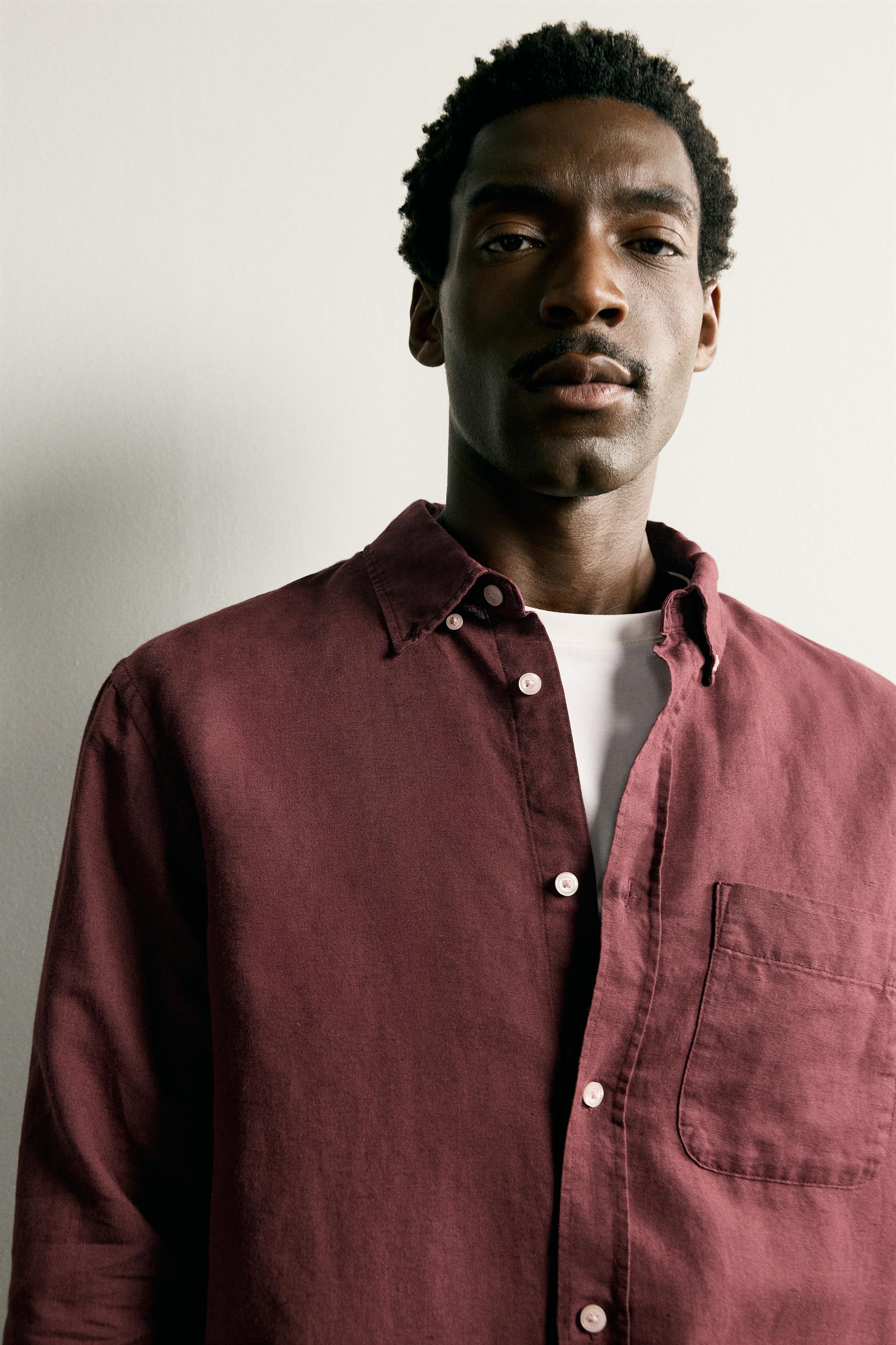 LINEN COTTON BLEND SHIRT