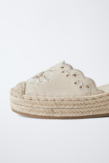 ESPADRILLE BRODÉE - Blanc écru de Zara - Image 4
