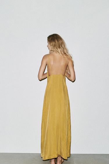 FLOWING MIDI DRESS - Mustard by Zara - Image 3