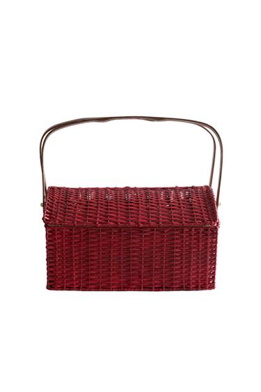 RATTAN PICNIC BASKET - Red by Zara
