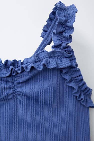 2-6 YEARS/ TEXTURED SWIMSUIT WITH FRILLS - Indigo by Zara - Image 2