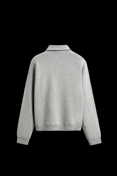 POLO PUNTO CUELLO CREMALLERA - Gris vigoré de Zara