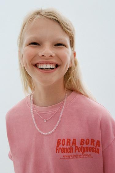 CAMISETA ESTAMPADA GOLFINHOS - Rosa da Zara
