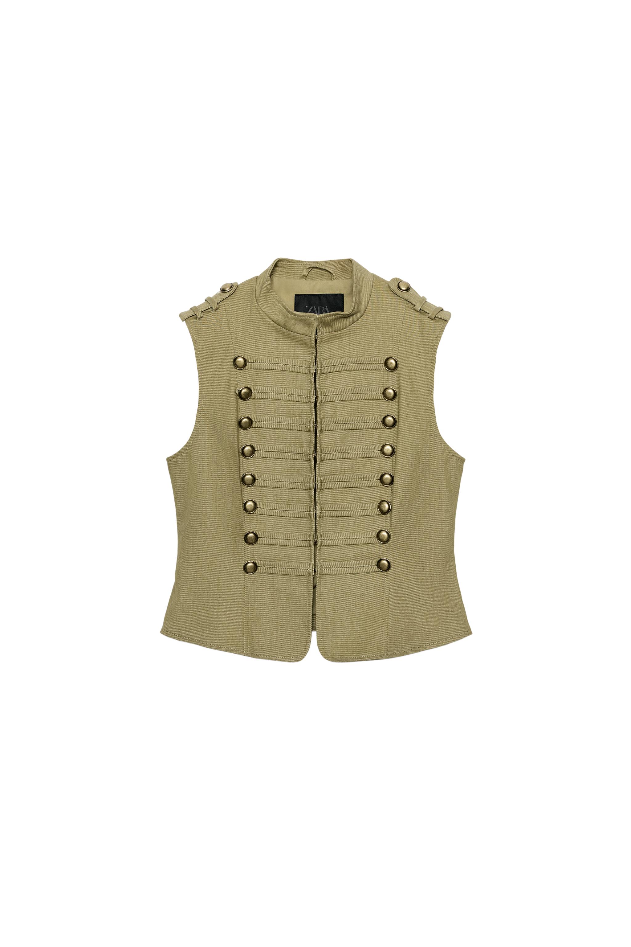 COTTON MINI-BUTTON VEST