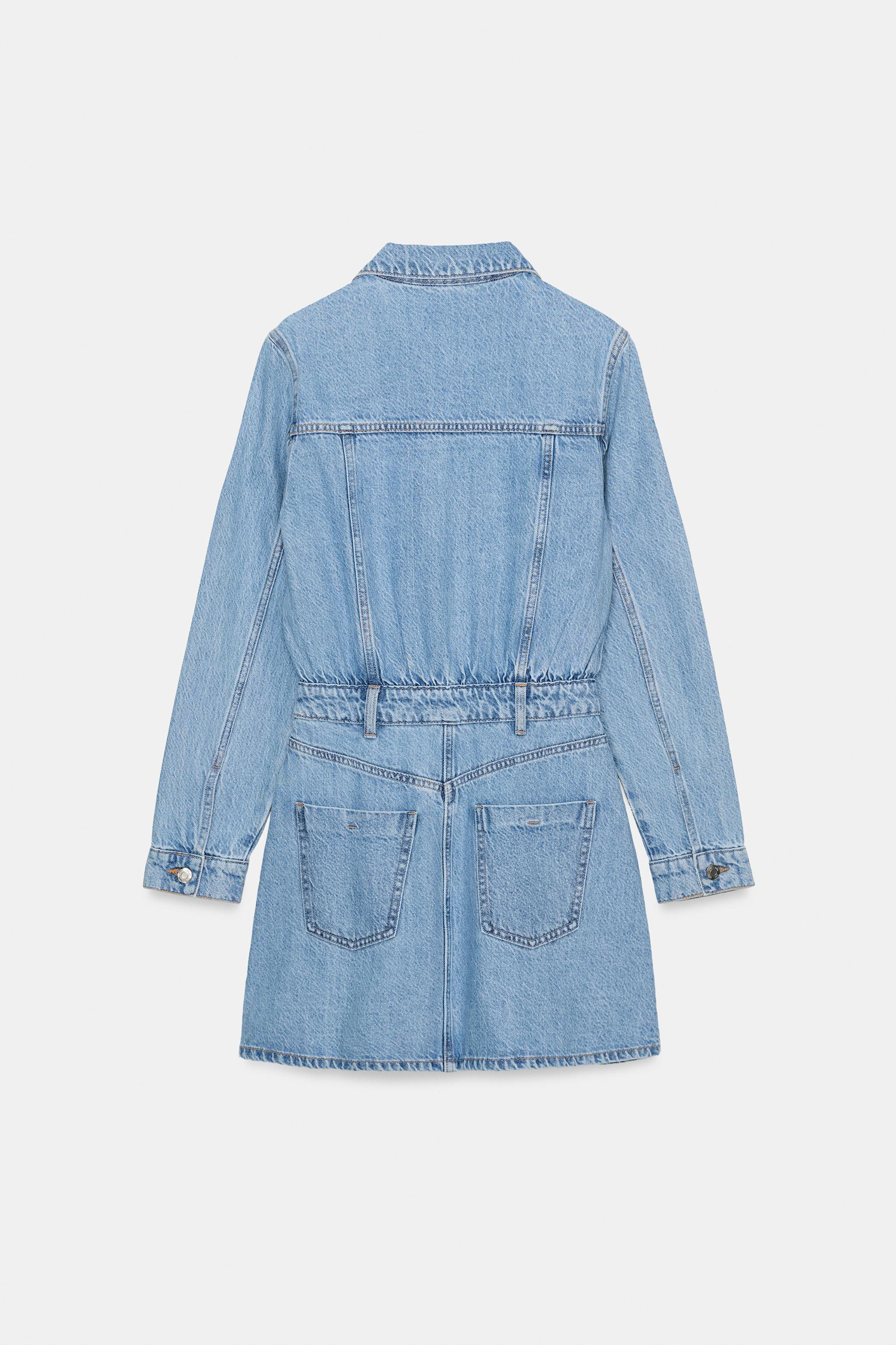 Z1975 SHORT DENIM DRESS - Mid-blue | ZARA United States Z1975 SHORT DENIM DRESS - Mid-blue | ZARA United States