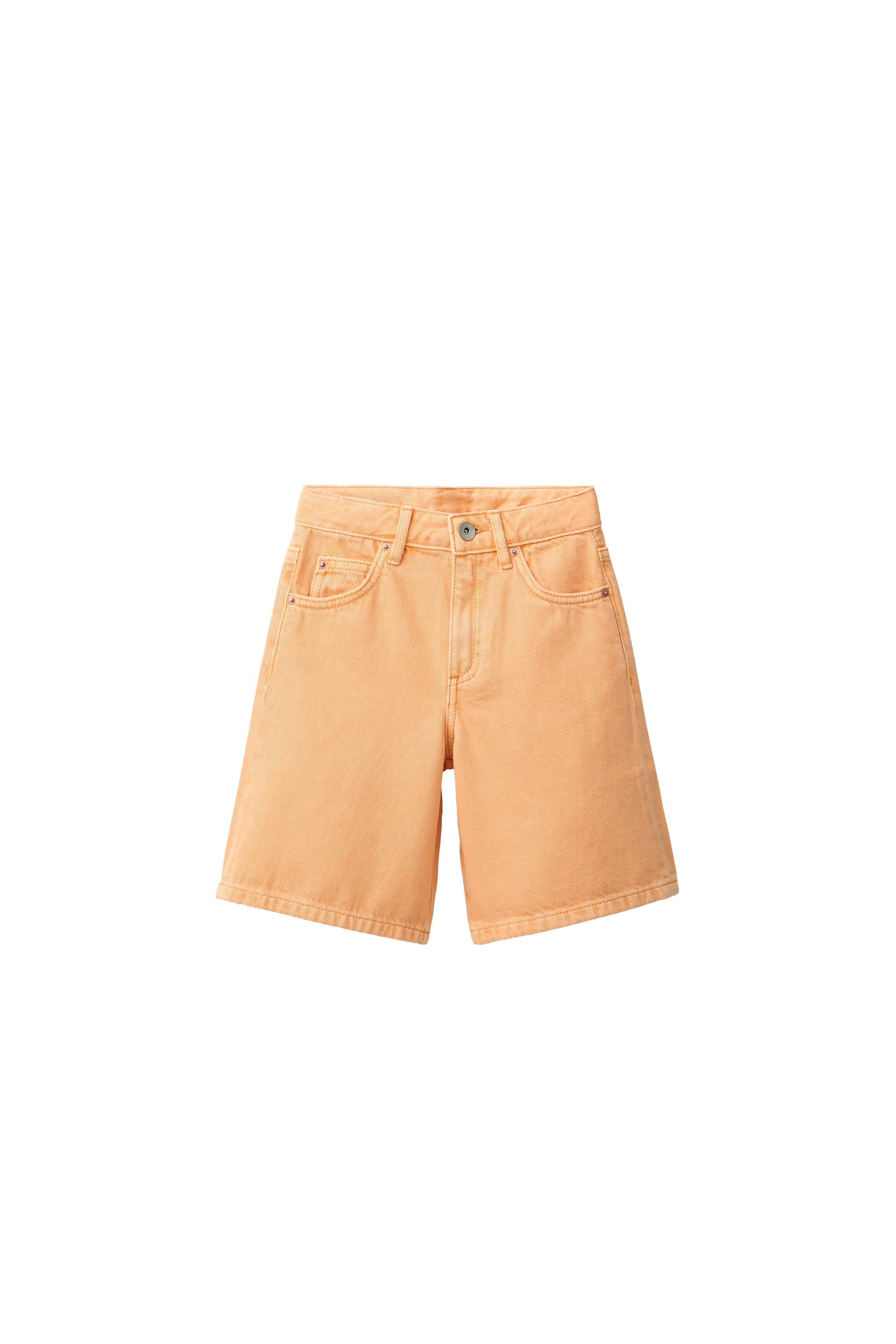 LONG DENIM SHORTS - Orange | ZARA United States