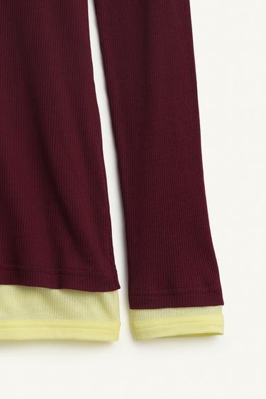 CTTN DBL TSHRT 16 - Bordeaux de Zara - Image 3
