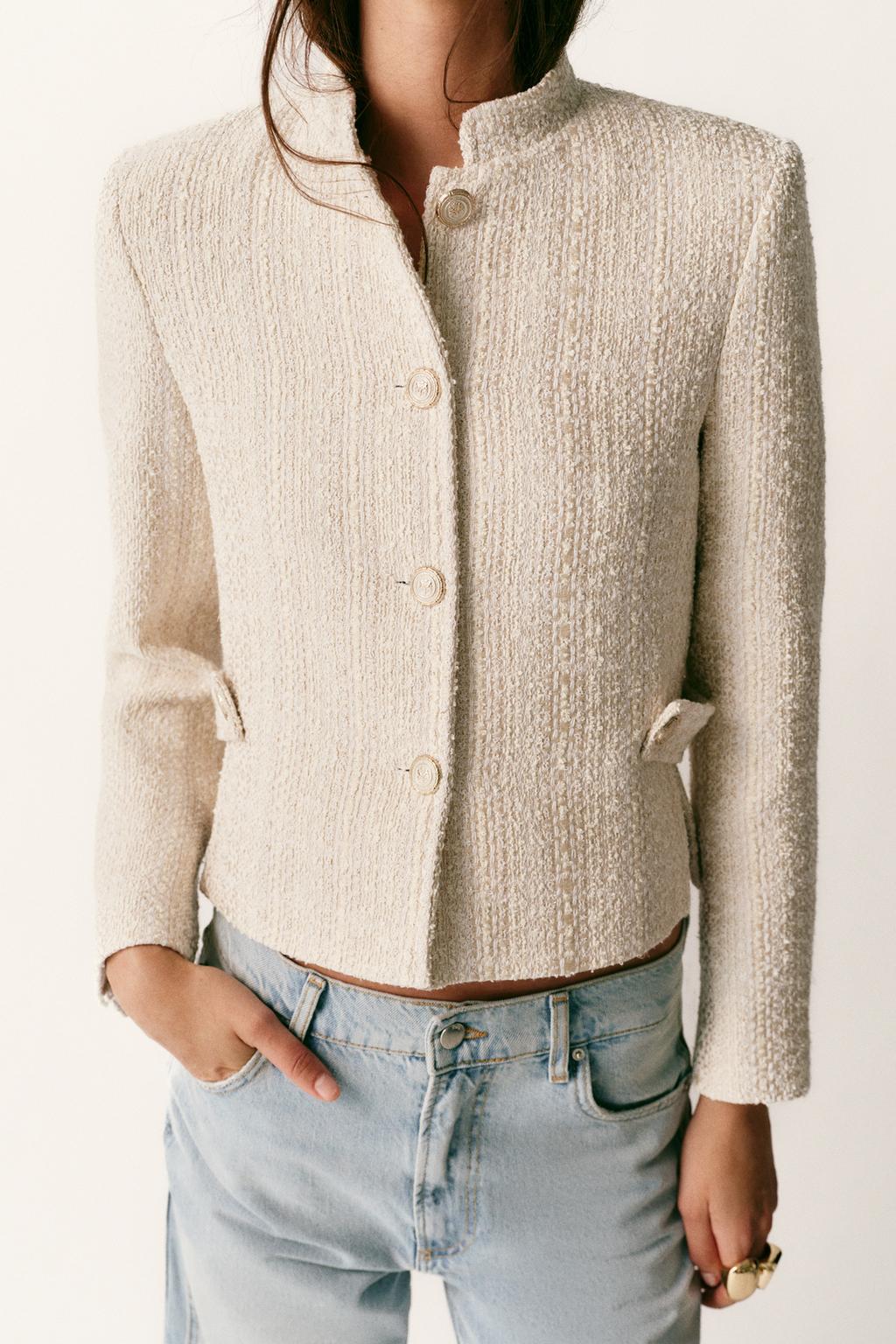 METALLIC THREAD SHOULDER PAD BLAZER - image 2