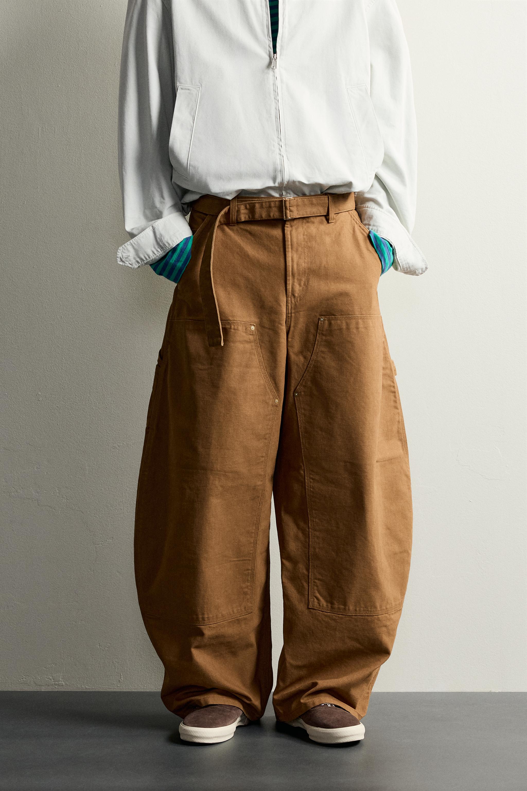 Мужские брюки Zara CARPENTER POCKET BALLOON FIT PANTS — фото 2