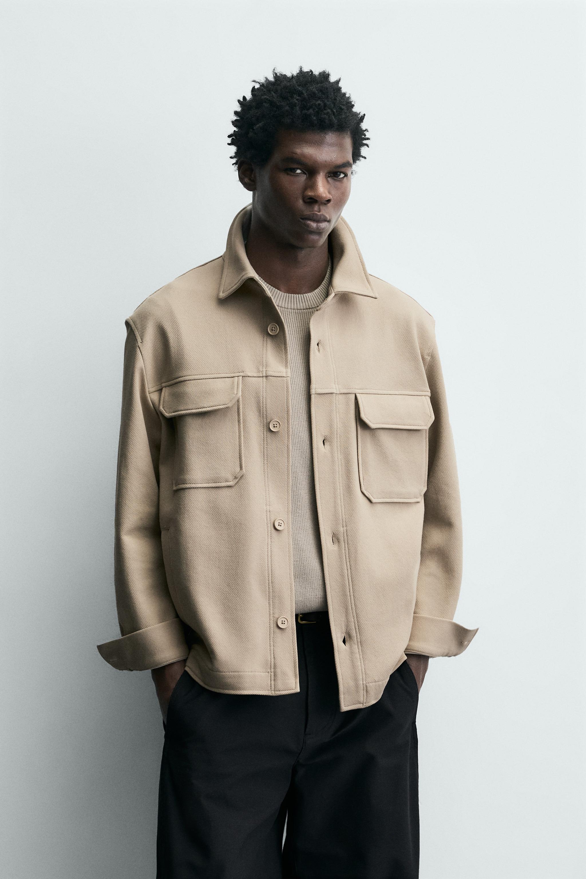ZARA ベージュ リバーシブルメンズジャケット REVERSIBLE FAUX LEATHER BOMBER JACKET - Anthracite Gray | ZARA