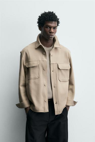 COMFORT TEXTURED OVERSHIRT - Beige by Zara