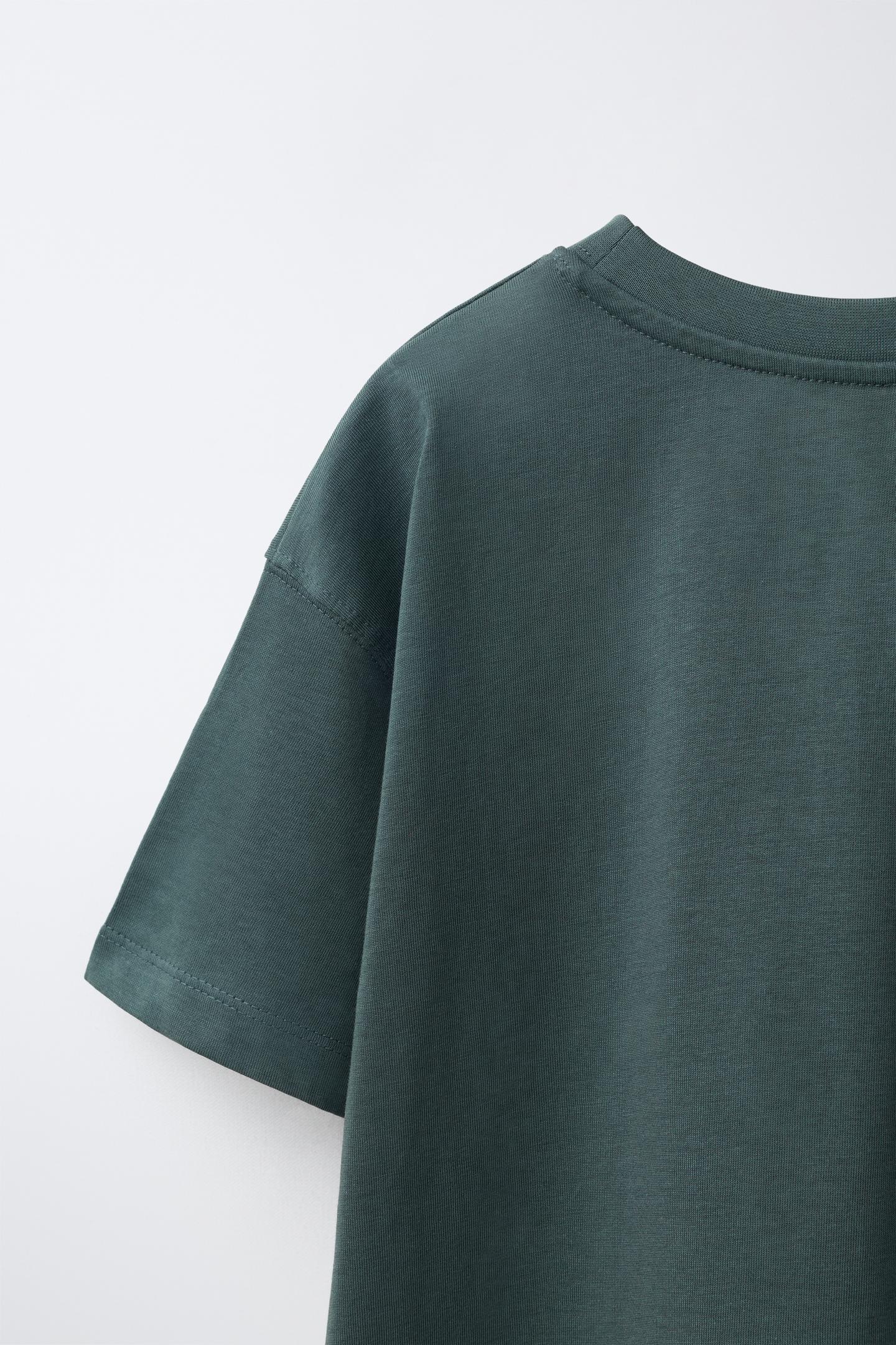 Детская футболка Zara Varsity Print, цвет: Синий зелёный — фото 4