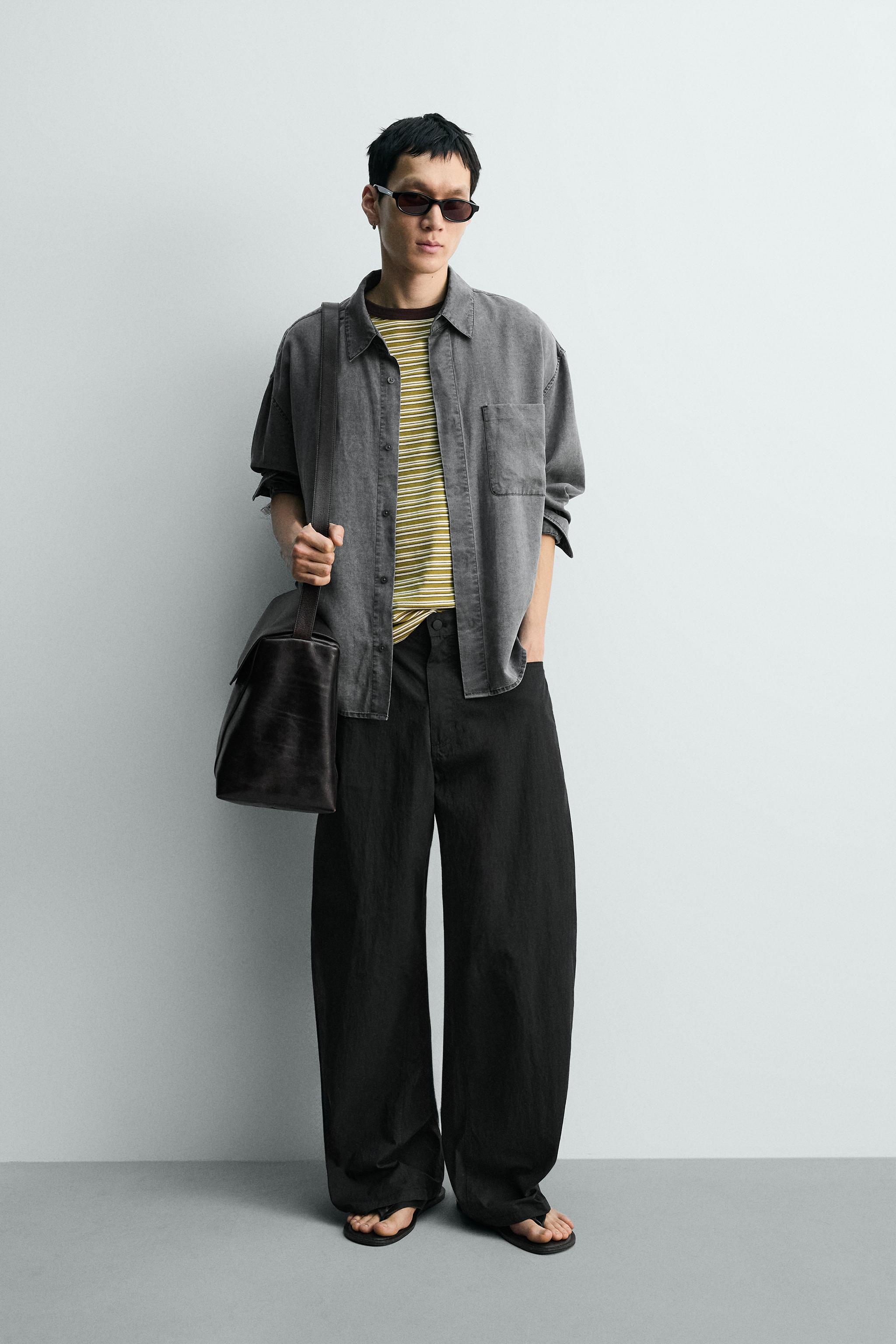 ウォッシュド流動性シャツ - グレー | ZARA Japan / 日本