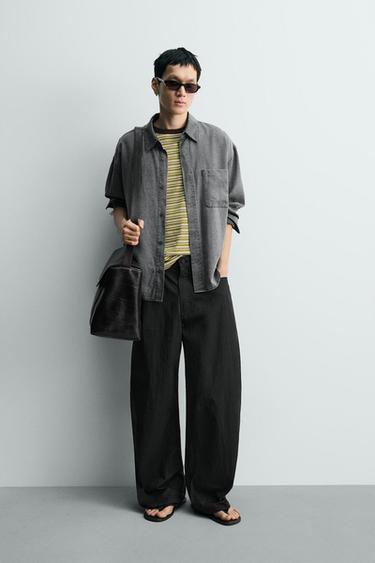 WASHED FLUID SHIRT - Grey by Zara - Image 0