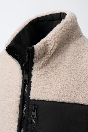 REVERSIBLE FAUX SHEARLING WAISTCOAT - Ecru by Zara - Image 4