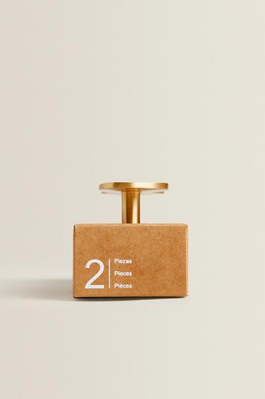 PACK OF BRASS DOOR KNOBS (PACK OF 2) - Golden by Zara - Image 3
