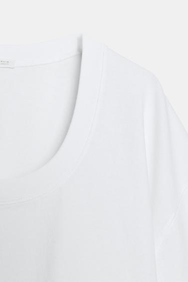 T-SHIRT OVERSIZE RUSTIQUE - Blanc de Zara - Image 3