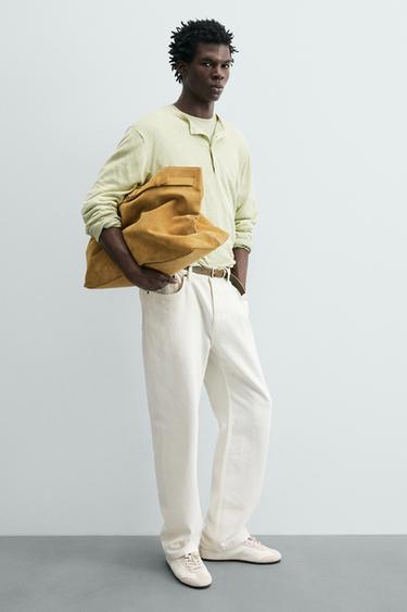 КОЖАНАЯ СУМКА С РЕМНЕМ — Карамельно-коричневый от Zara — изображение 0