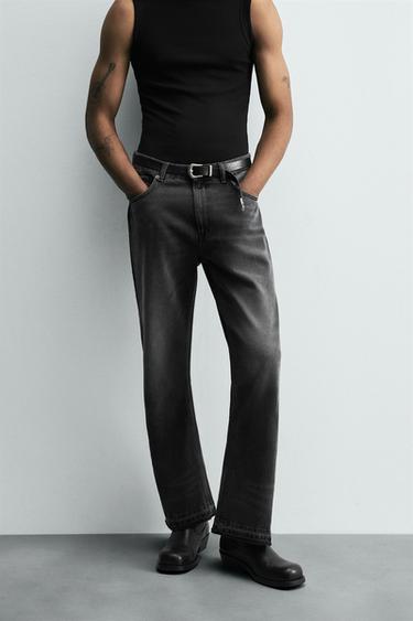 Zara FLARE FIT JEANS - charcoal gray