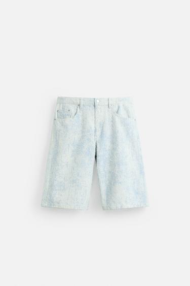 DISTRESSED BAGGY FIT BERMUDA SHORTS - Light blue by Zara - Image 6