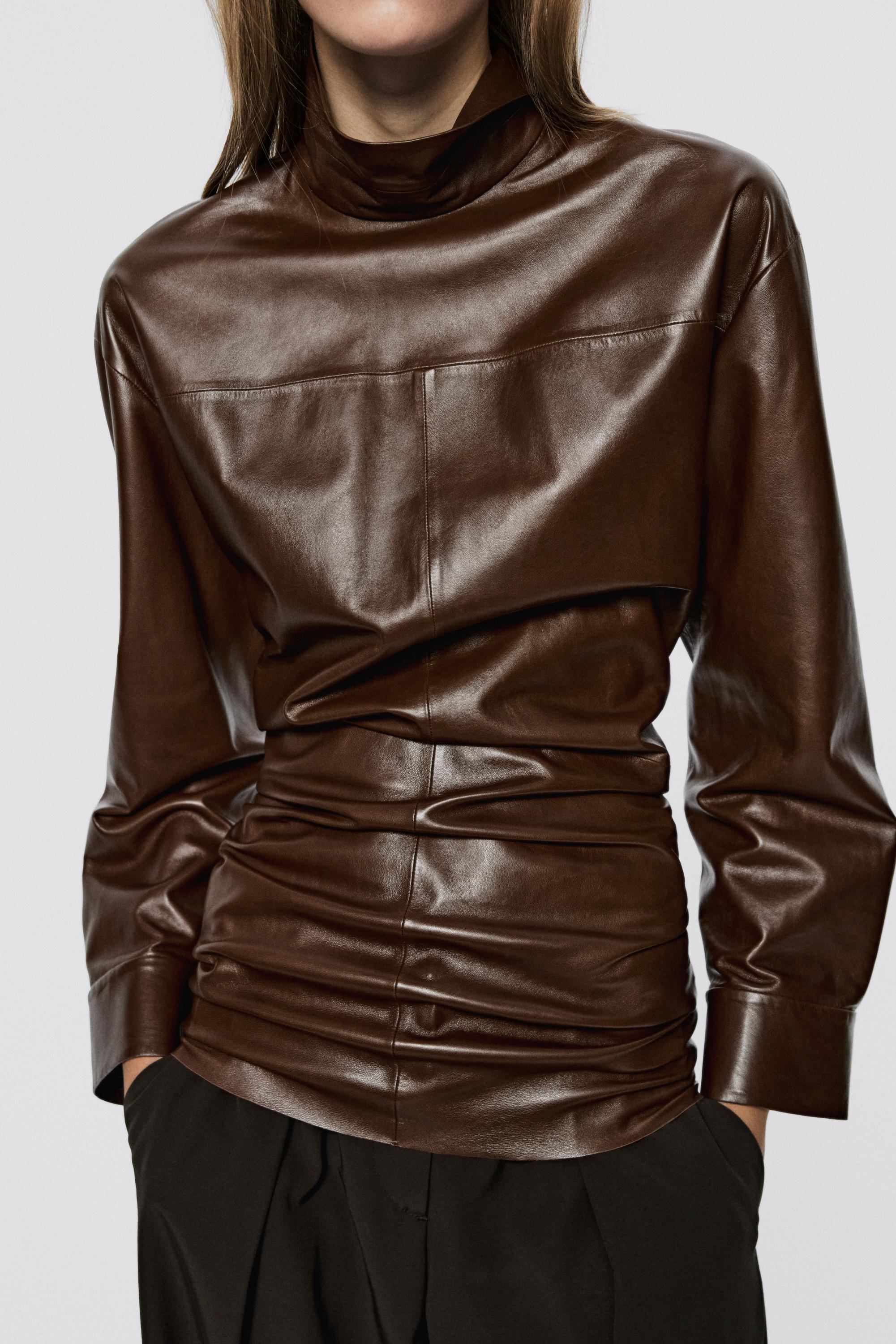 High neck leather blouse - LIMITED EDITION