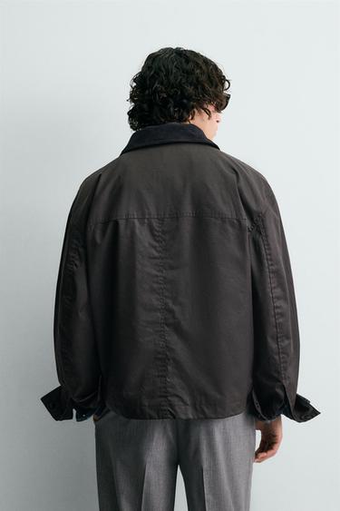 BLOUSON FINI CIRÉ À COL BIMATIÈRE - Bordeaux foncé de Zara - Image 2